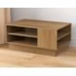 Table Basse Rectangulaire COSTWAY 2 Étagères de Rangement Ouvertes Table Moderne 86x56x41cm pour Salon Chambre Bureau Naturel