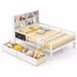 COSTWAY Cadre de Lit Solide en Bois pour Enfants avec 2 Tiroirs Bibliothèque et Tableau Noir 10 Lattes pour Garçons et Filles