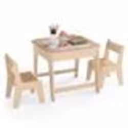 COSTWAY Table et 2 Chaises Enfants 3-6 Ans - Plateau 2 Face : Noir et Blanc - Dessin Effaçable- Espace de Rangement Caché - N ...