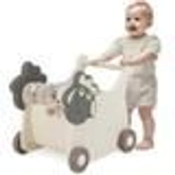 COSTWAY Chariot a pousser bebe Chariot a pousser pour Bébé 1-3 ans Beige