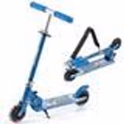 Trottinette Enfants Pliable COSTWAY 2 Roues LED Clignotantes Béquille-3 Hauteurs Réglables-Pont Elargi-50kg-pour 3-8 Ans Bleu