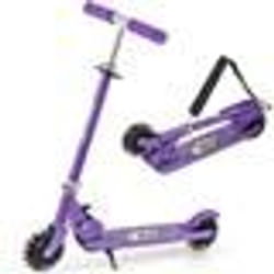 Trottinette Enfants Pliable COSTWAY 2 Roues LED Clignotantes Béquille-3 Hauteurs Réglables-Pont Elargi-50kg-pour 3-8 Ans Violet