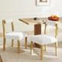 COSTWAY Lot 2 Chaises à Manger en Bois dHévéa - Siège Rembourré 50 x 465 cm - Imitation Sherpa - Dossier Cylindrique pour Café