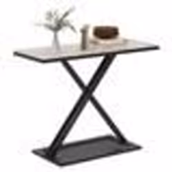 COSTWAY Table de Console Moderne Plateau en Marbre Authentique 100 x 40 x 775 CM - Cadre en Métal pour Salon Couloir Entrée