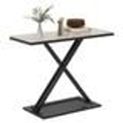COSTWAY Table de Console Moderne Plateau en Marbre Authentique 100 x 40 x 775 CM - Cadre en Métal pour Salon Couloir Entrée