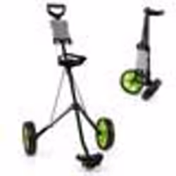 Chariot de Golf Pliable COSTWAY-2 Roues en EVA-Emplacements pour 4 Tees 4 Balls-Tableau de Score-Cadre Fer-Sangle Réglable-Ve ...