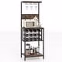 COSTWAY Buffet de Cuisine avec Supports à Verres Supports et Crochets pour Bouteilles de Vin Armoire de Bar à Vin pour Salon  ...
