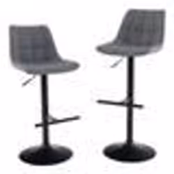 Lot de 2 Tabourets de Bar Pivotants - COSTWAY - Hauteur du Siège Rembourré Réglable 63-83 cm - Dossier Incurvé - Repose-pieds ...
