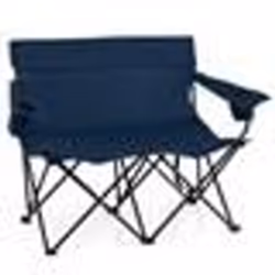 COSTWAY Chaise Pliable de Jardin 2 Places Porte-Gobelets Sac de Transport pour Camping Plage Pêche Voyage Charge 300 kg Bleu