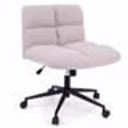 COSTWAY Chaise de Bureau Rembourré à Roulettes Sans Accoudoirs Hauteur d’Assise Réglable 49-57 cm Gris