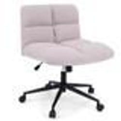 COSTWAY Chaise de Bureau Rembourré à Roulettes Sans Accoudoirs Hauteur d’Assise Réglable 49-57 cm Gris