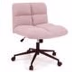 COSTWAY Chaise de Bureau Rembourré à Roulettes Sans Accoudoirs Hauteur d’Assise Réglable 49-57 cm Rose