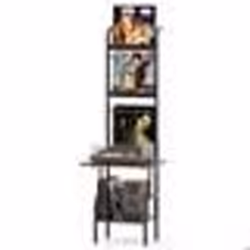 COSTWAY Meuble Étagère à 5 Niveaux avec Étagère dAffichage pour Vinyles Rack Organisateur Support pour Platine avec Porte-Dis ...