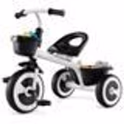 COSTWAY Tricycle pour Enfant avec Pédale Siège Réglable Paniers de Rangement Fer Carbone Robuste 4 Roues EVA 15 à 5 Ans Blanc