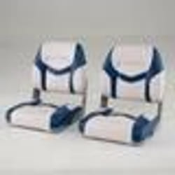 COSTWAY Siège de Bateau Pliante 2 Pièces à Dossier avec 4 Boulons Imperméable pour Bateau de Pêche Kayak 42 x 49 x 51 cm Bleu
