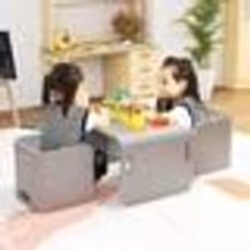 COSTWAY Table Enfant avec 2 Chaises Design Moderne en Bois d Bouleau pour Dessin Manger Etudier et Jouer