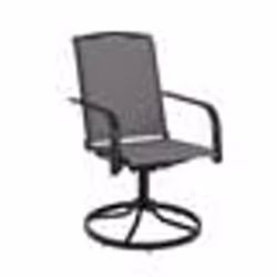Lot de 2 Chaises Pivotantes de Jardin COSTWAY Dossier Haut et Base Métallique Ronde Fauteuils à Bascule en Maille à 360° Gris