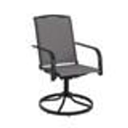 Lot de 2 Chaises Pivotantes de Jardin COSTWAY Dossier Haut et Base Métallique Ronde Fauteuils à Bascule en Maille à 360° Gris