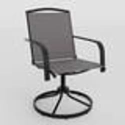 Lot de 2 Chaises Pivotantes de Jardin COSTWAY Dossier Haut et Base Métallique Ronde Fauteuils à Bascule en Maille à 360° Marron