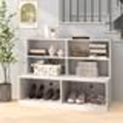 COSTWAY Meuble dEntrée pour Rangement des Chaussures et Banc à Chaussures Style Moderne à 6 Compartiments Anti-Basculement