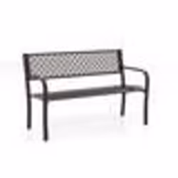 Banc dExtérieur en Métal 2-3 Places COSTWAY Dossier en Treillis Géométrique Accoudoirs et Siège à Lattes Banc de Jardin Bronz ...