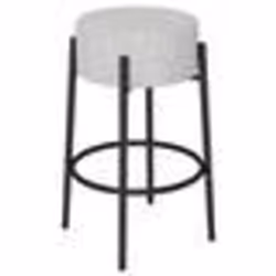 COSTWAY Tabouret de Bar Moderne en Lin- Hauteur 68 cm Cadre en Métal Assise Comfort pour Ilot de Cuisine Salle à Manger Gris
