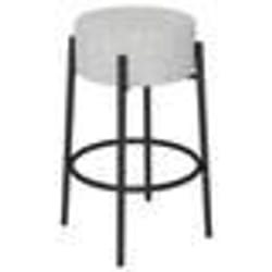 COSTWAY Tabouret de Bar Moderne en Lin- Hauteur 68 cm Cadre en Métal Assise Comfort pour Ilot de Cuisine Salle à Manger Gris