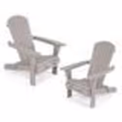COSTWAY Lot de 2 Chaises Adirondack Pliantes de Jardin en Bois de Sapin Dossier Haut Incliné Accoudoirs Larges Charge 180kgGr ...