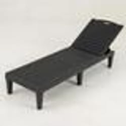 COSTWAY Lot de 2 Chaises Inclinables de Jardin Extérieur en PP Dossiers Réglables en 4 Positions pour Terrasse Porche Patio Noir