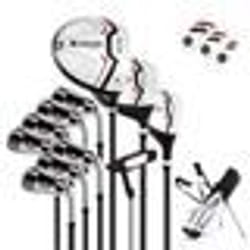 Ensemble de Clubs de Golf Femme COSTWAY-Sac à Support-ensemble comprenant driver&bois de parcours&hybride&fers