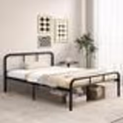 COSTWAY Lit Double 140 x 190 cm avec Tête de Lit Lattes en Métal 30 cm Espace de Rangement Pas Besoin de Sommier Montage Faci ...