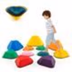 COSTWAY 11 Pierres dEquilibre Empilables pour Enfants Parcours Motricité Antidérapants Jeux Intérieur et Extérieur pour 3Ans+