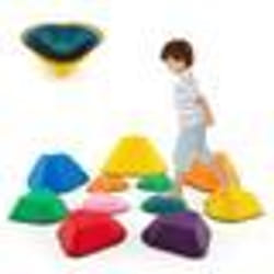 COSTWAY 11 Pierres dEquilibre Empilables pour Enfants Parcours Motricité Antidérapants Jeux Intérieur et Extérieur pour 3Ans+