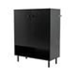 COSTWAY Buffet de Cuisine à 2 Portes Étagère Réglable Kit Antibasculement Meuble de Rangement pour Salle à Manger Salon Noir