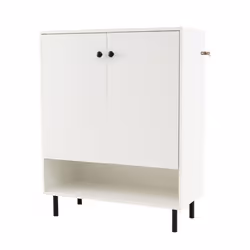 COSTWAY Buffet de Cuisine à 2 Portes Étagère Réglable Kit Antibasculement Meuble de Rangement pour Salle à Manger Salon Blanc