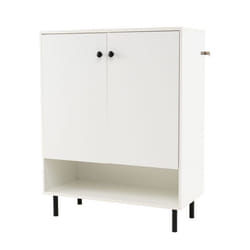 COSTWAY Buffet de Cuisine à 2 Portes Étagère Réglable Kit Antibasculement Meuble de Rangement pour Salle à Manger Salon Blanc
