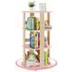 COSTWAY Bibliothèque Rotative à 360° - Étagère à Livres pour Enfants à 3 Niveaux avec 12 Compartiments 48 x 48 x 955 cm