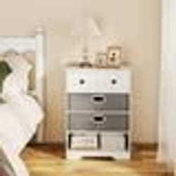 COSTWAY Table de Chevet avec 4 Tiroirs Table de nuit Moderne pour Chambre à Coucher Salon Bureau 80 x 40 x 79 cm Blanc
