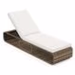 COSTWAY Chaise Longue de Jardin Extérieur Inclinable à 7 Positions en Osier PE avec Dossier Réglable Coussin Rangementpour Pa ...
