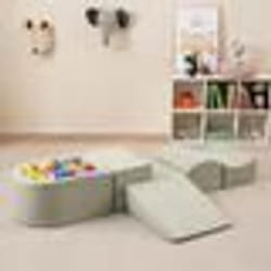 Blocs de Construction en Mousse COSTWAY-pour Enfants de 3+ ans-5 Pièces-Housses Lavables en Machine avec Fermetures Eclair-Vert