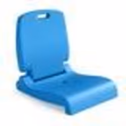 COSTWAY Chaise de Jardin Extérieur Pliable Poignée et Dossier Trou de Drainage Cadre en PE Chaise de Sol sans Pieds Bleu