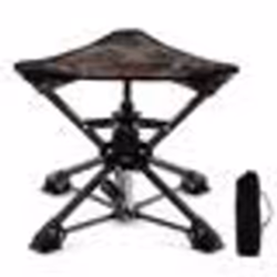 COSTWAY Chaise de Jardin Exterieur Pliable Tabouret de Jardin Pivotante à 360° avec Sac de Transport Charge 150 kg Camouflage