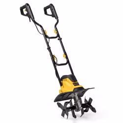 COSTWAY Motobineuse Électrique 1200W Profondeur Travail 22CM Largeur 36CM avec Poignée Pliable Roues Réglables 4 Lames Jaune