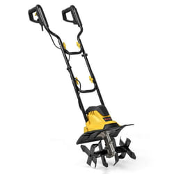 COSTWAY Motobineuse Électrique 1200W Profondeur Travail 22CM Largeur 36CM avec Poignée Pliable Roues Réglables 4 Lames Jaune