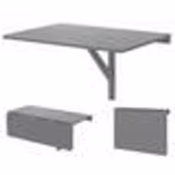 COSTWAY Table Murale Pliante en Bois 80 x 60 x 45 cm - Table de Travail Multifonctionnelle pour Cuisine et Salon Gris