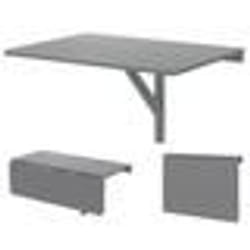 COSTWAY Table Murale Pliante en Bois 80 x 60 x 45 cm - Table de Travail Multifonctionnelle pour Cuisine et Salon Gris