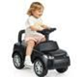 COSTWAY Land Rover Porteur Enfants avec Volant Klaxon Bruit de Moteur Rangement sous le Siège pour 12 à 36 Mois 25 kg Noir
