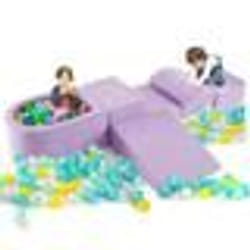 Blocs de Construction en Mousse COSTWAY-pour Enfants de 3+ ans-5 Pièces-Housses Lavables en Machine avec Fermetures Eclair-Violet