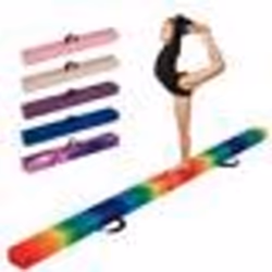 COSTWAY Poutre de Gymnastique Pliable 210cm pour Enfants avec Housse en Daim Amovible et Fond Antidérapant Poignées 3-10Ans C ...