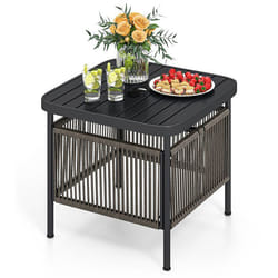 COSTWAY 2 en 1 Table Base de Jardin Extérieur comme Pied de Parasol Trou pour Parasol de 4 cm pour Balcon Patio 56 x 56 x 49 cm